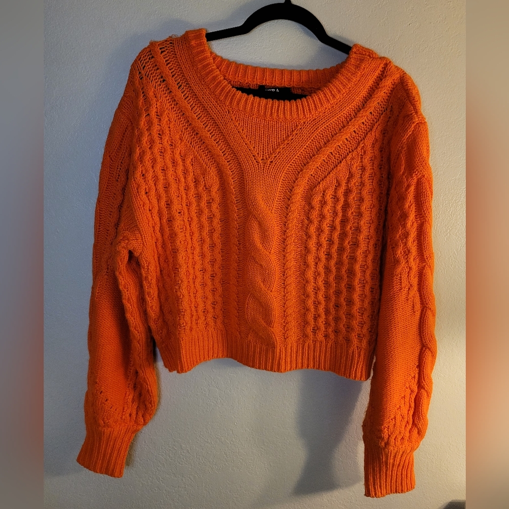 Soft Orange Cableknit Sweater